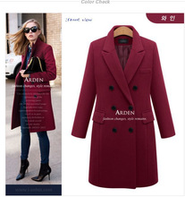 亞馬遜ebay2019秋冬新款歐美大碼風衣女裝中長款呢子大衣毛呢外套