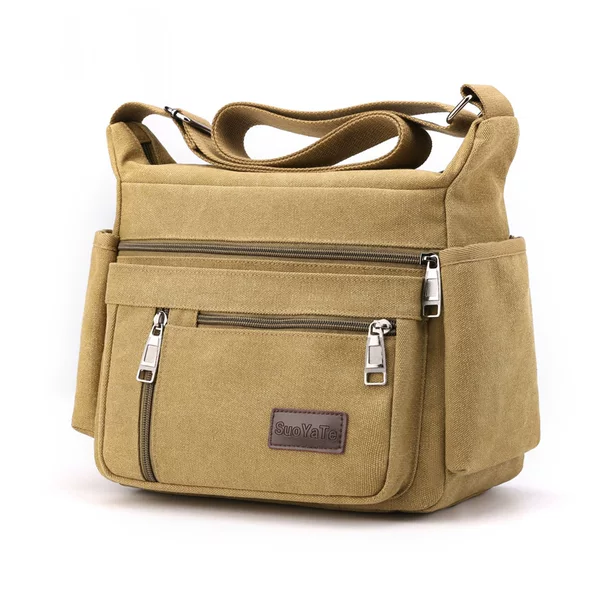 Canvas bag 2022 winter new men's bag shoulder bag cross-border fashion casual men's messenger bag middle school student schoolbag
