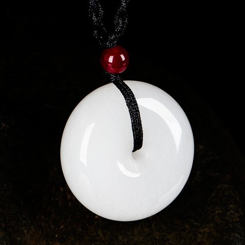 Wholesale Jade Accessories: White Jade Peace Knot Jade Pendant, Xinjiang Hotan Mutton Fat Grade Gold Thread Jade Peace Knot