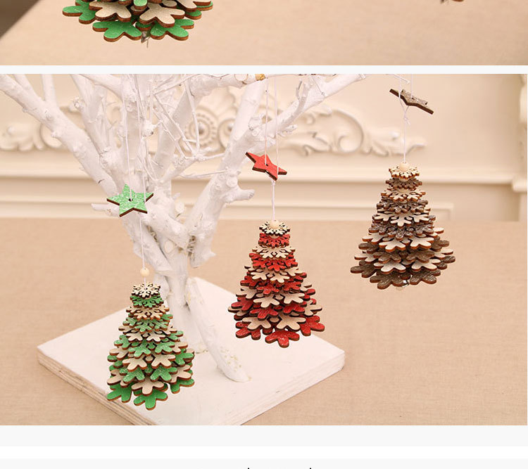 70g Weight Christmas Festival Christmas Decorations Wooden Bells Pendant Wholesale 9