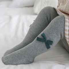 New 2020 Autumn/Winter Fleece Lined Thick Children's Pantyhose with Bowknot Baby Leggings Girl Socks