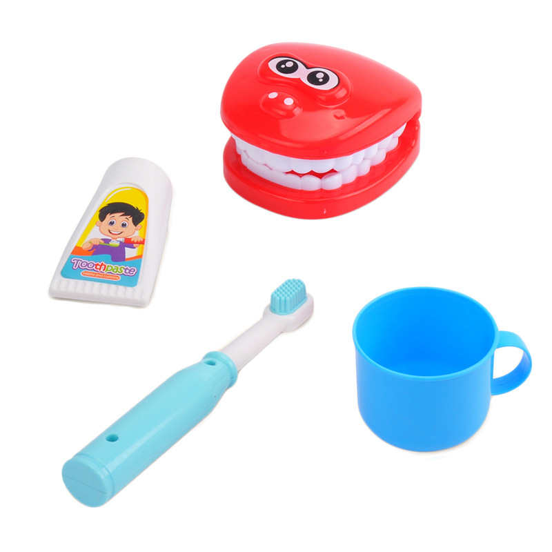 De los niños Qizhi jugar casa doctor juego de rol juguete DIY cepillo de dientes traje dentista conjunto de juguete