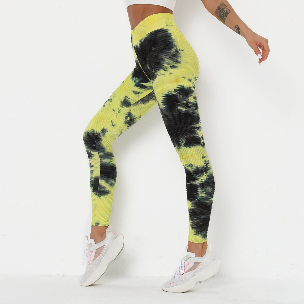 pantalones de yoga con efecto tie-dye en jacquard de tinta NSNS11006