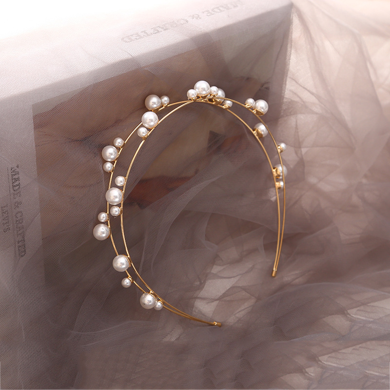 Simple Style Geometric Alloy Pearl Hair Band display picture 4