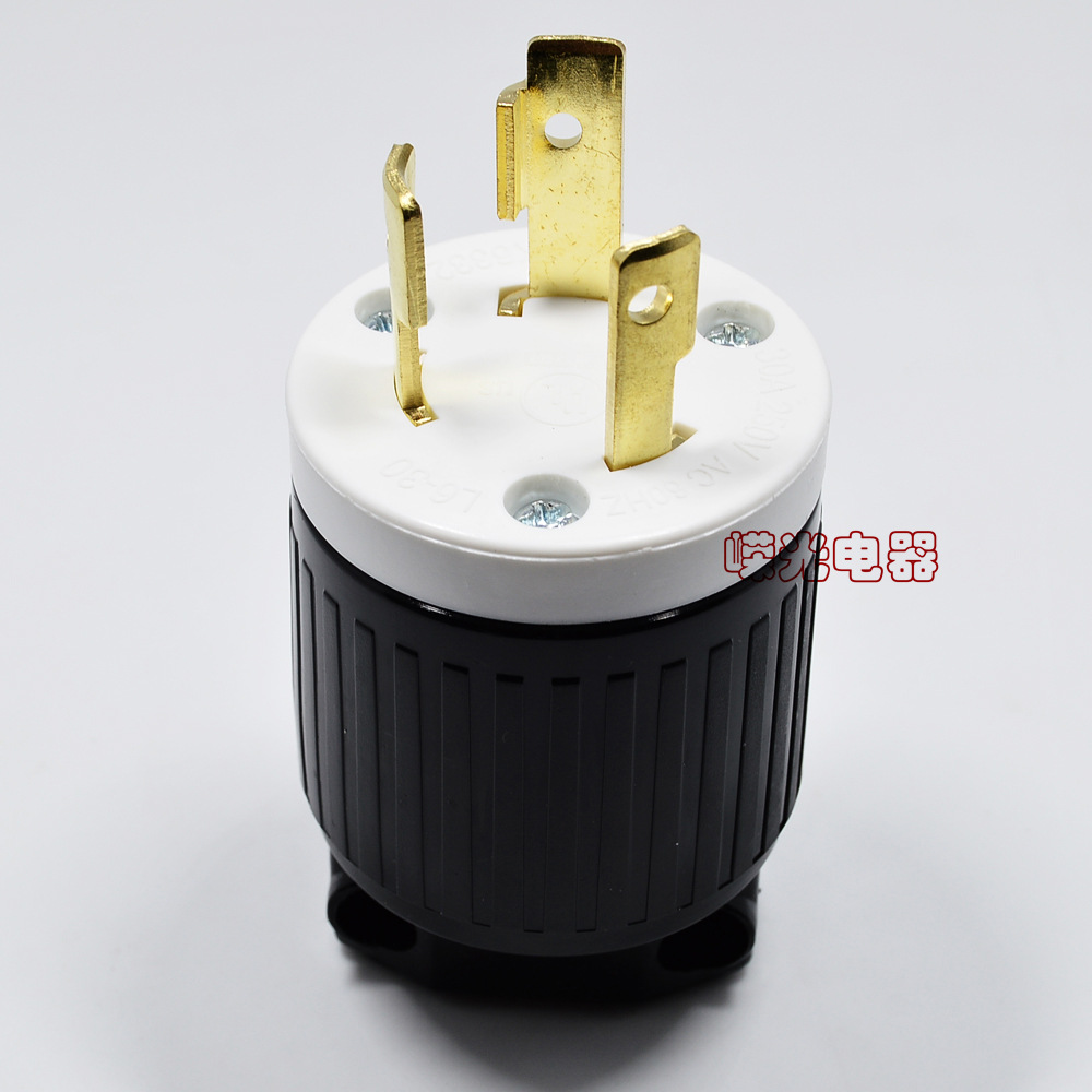 LK-6332NEMA美国插头NEMAL6-30P 30A 250VUL美标防松插头五金制品