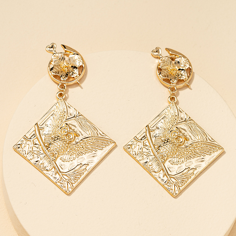 Fashion Metal Owl Earrings display picture 2