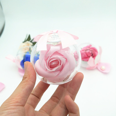 Festival decorate Pendant Soap Flower ball High transparency hollow Pellet Plastic Candy box Eternal life Flower ball Christmas balls