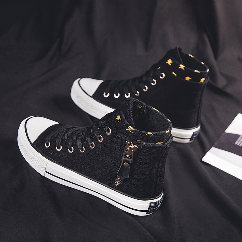 Nieuwe hoge canvas schoenen dames S-schoenen Koreaanse versie van de studenten Alle match sneakers Casual schoenen met hoogteverhoging Kleine witte schoenen_voghion.com