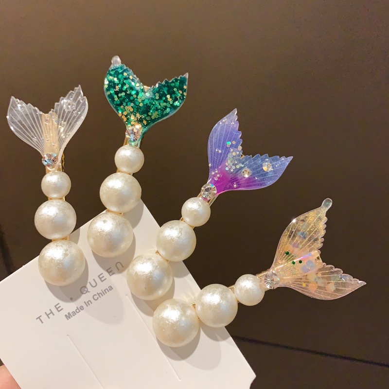 7g Weight Hair Clip Hair Accessories Type Artificial Pearls Inlay Material Fashion Geometric Mermaid Plastic Artificial Pearls Hair Clip 1 Piece