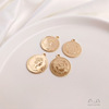 Copper coins, pendant handmade, rectangular necklace, 14 carat