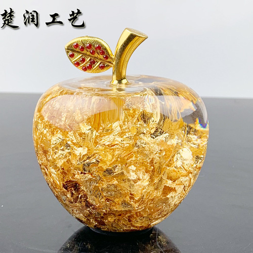 Newly launched gold foil apple crafts ornaments creative Christmas Eve insurance company gifts for friends wholesale