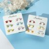 Ceramics, fresh universal earrings, set, Korean style