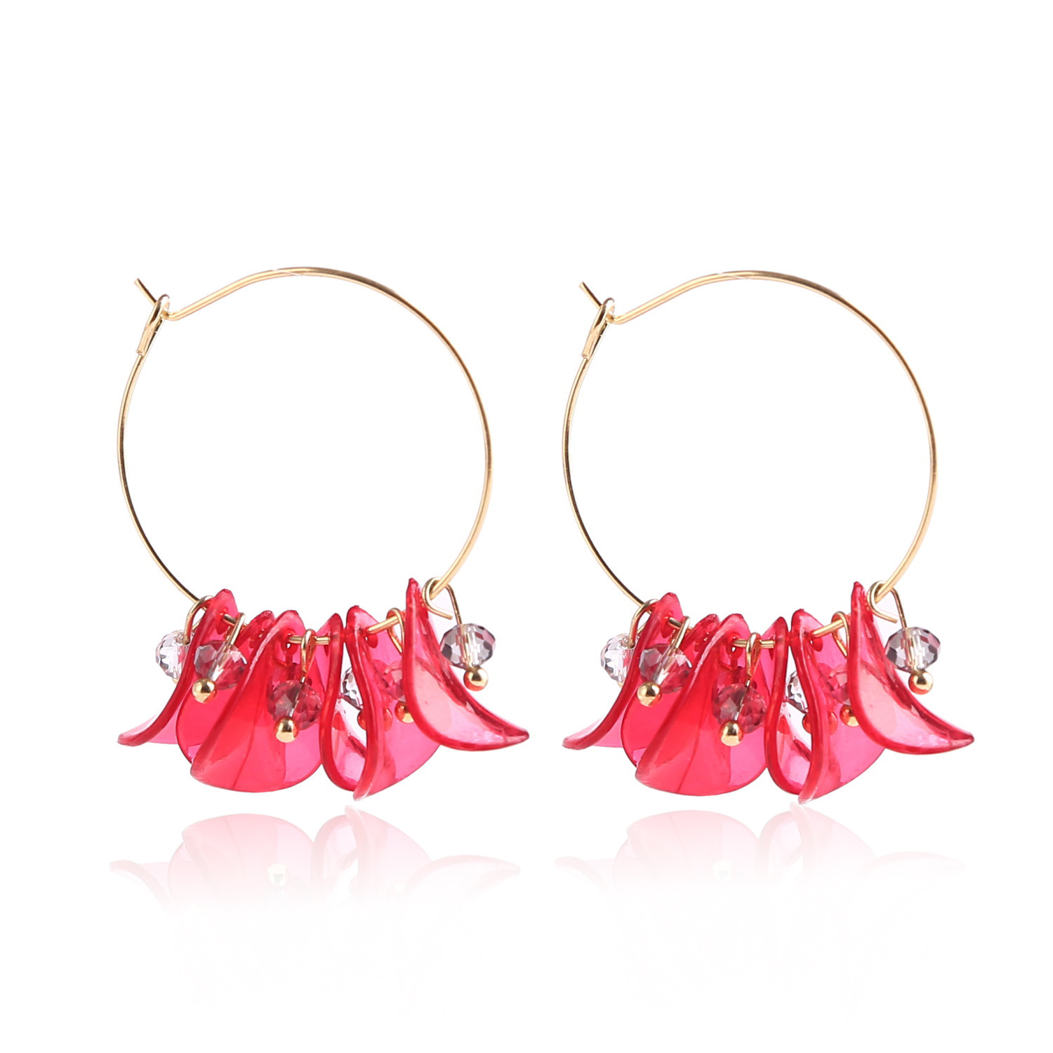 Fashion Earrings New Earrings Temperament Petal Flower Fringed Earrings display picture 40