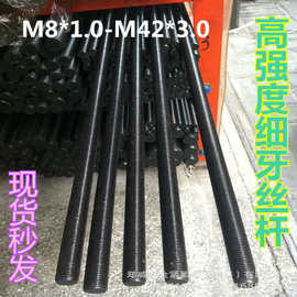 8.8高强度发黑幼牙丝杆螺杆牙条细牙M8M10M12M16M18M20M22M24M42