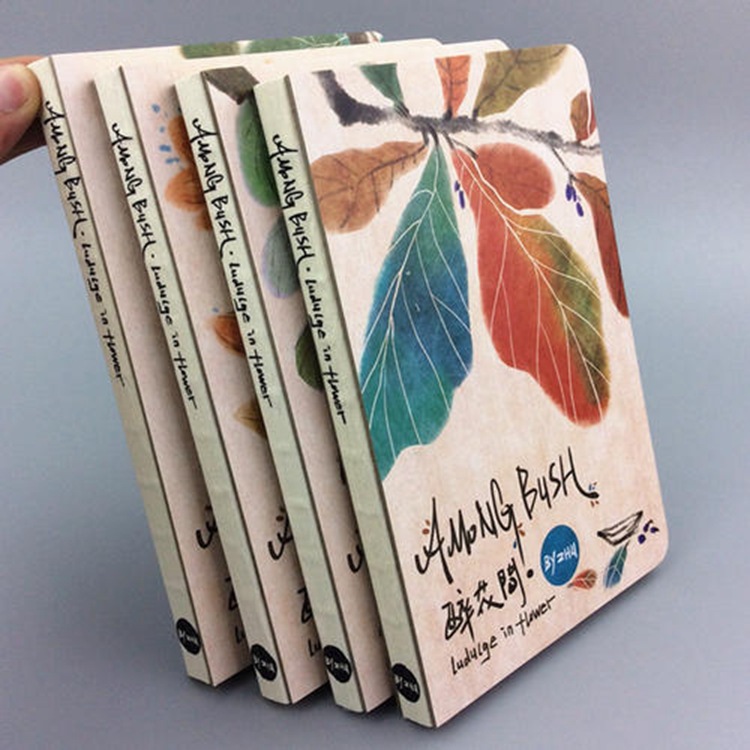 经典布书脊a5裸装笔记本中国风水彩封面醉花间空白页手账本文具
