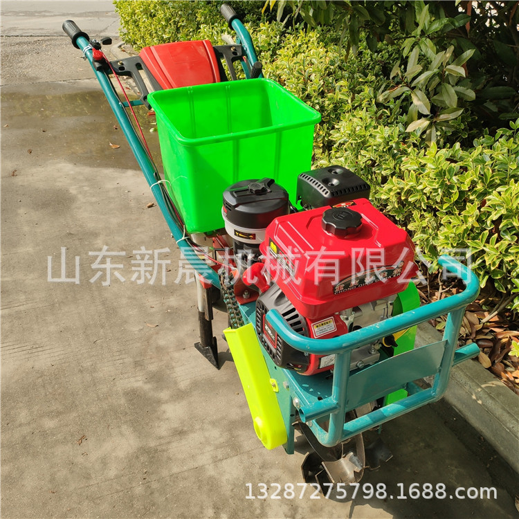 田间套种汽油播种机 轻便省力双追肥机独轮链轨播种机