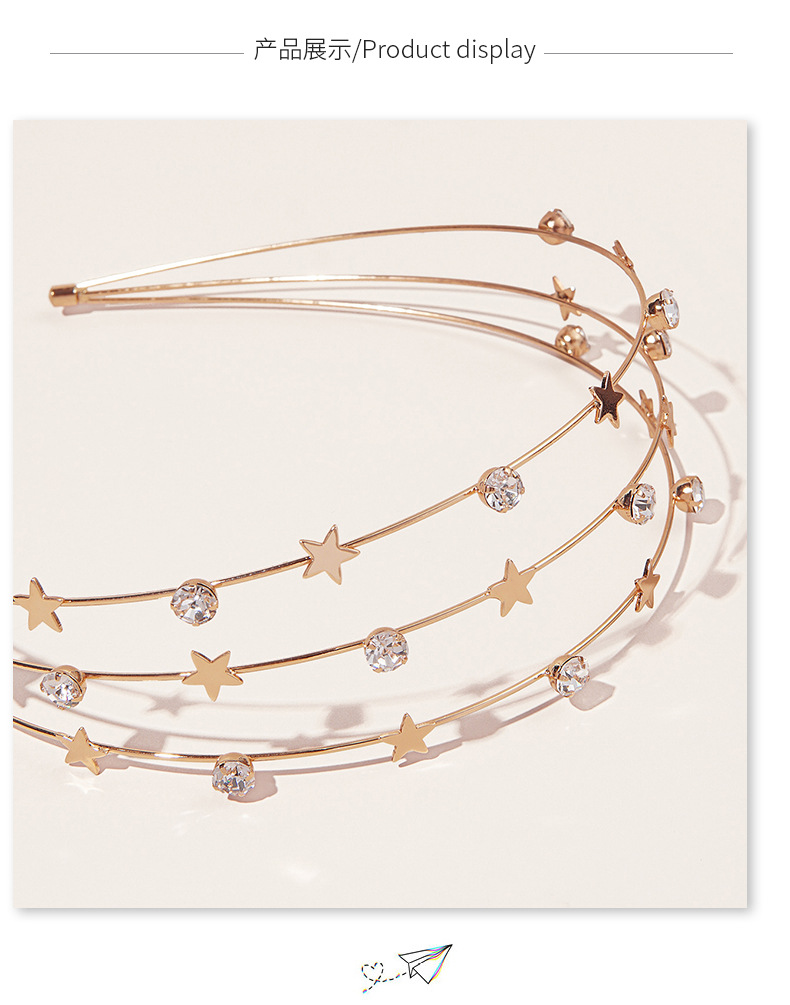 Korea Simple Star Rhinestone Diamond-studded Headband display picture 5