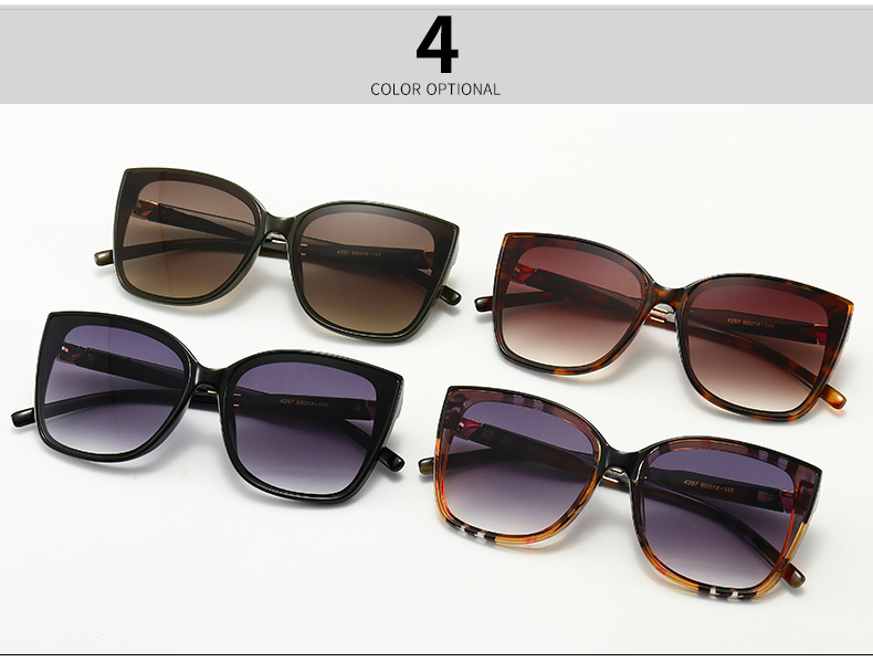 Cat-eye Scotch Pattern European And American Sunglasses Wholesale display picture 2