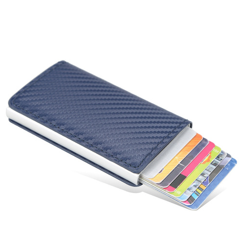 baellerry men's European and American anti-theft card bag rfid short automatic elastic card holder European and American plaid card holder