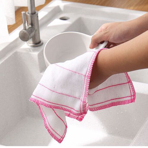 Factory direct sales five-layer cotton dish towel/non-stick cotton gauze dish towel/scouring pad for household degreasing and decontamination