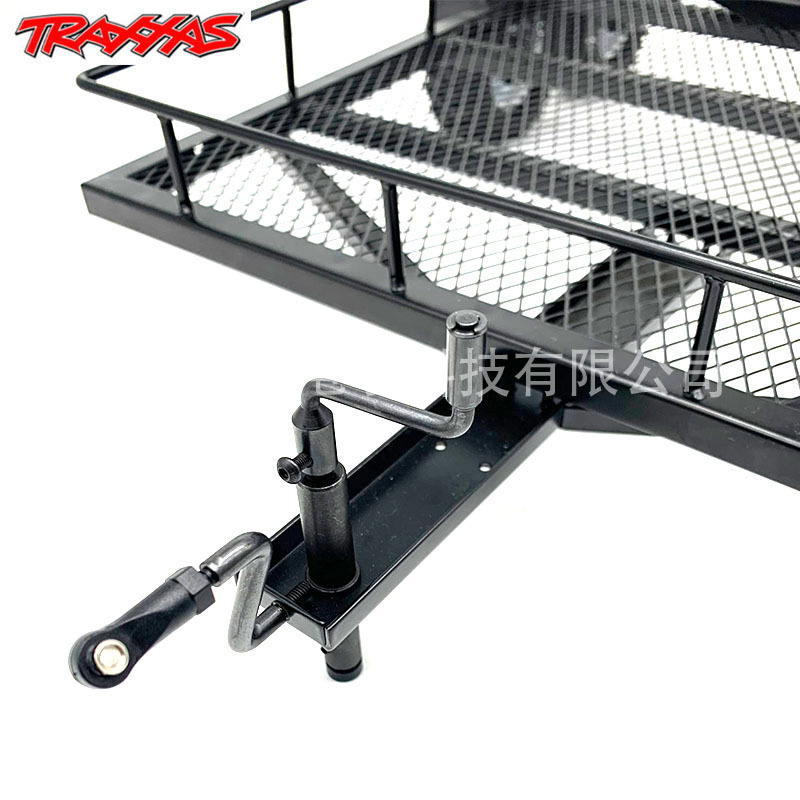 TRX4 KM2 D90 scx10 1/8 1/10 dual-axis metal trailer Universal flat trailer for climbing car
