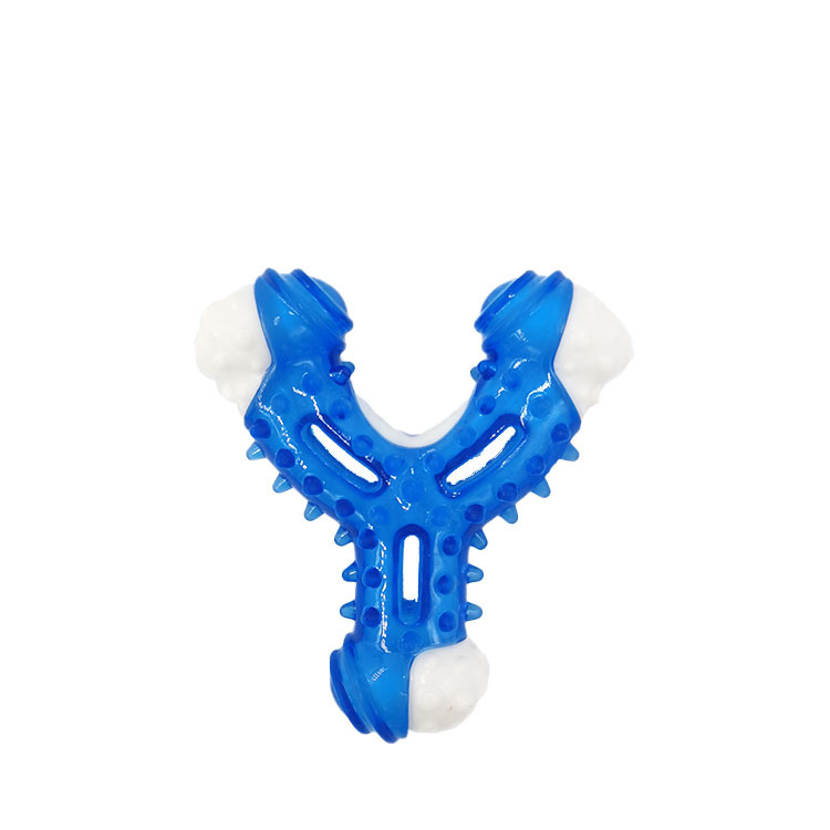 Fábrica al por mayor mascota TPR plástico recubierto hueso juguete mordedura-resistente molar entrenamiento perro mordedura juguete mediano y grande perro juguete