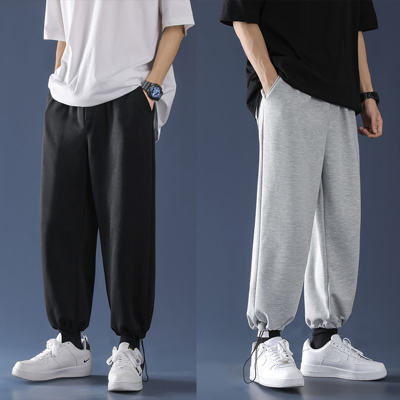 Trousers for elementary school students, loose straight fit, drawstring