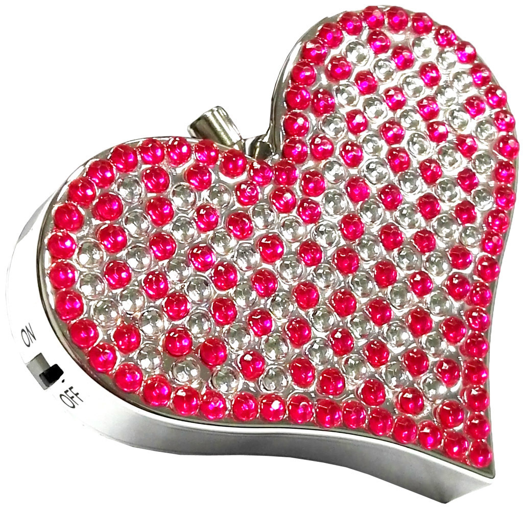 女子防身现场警报器小孩防狼器户外夜跑防抢器心形贴钻报警求救器