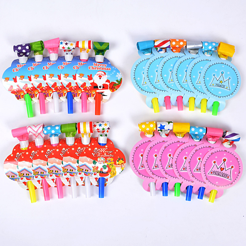 Factory wholesale foreign trade blowing dragon roll toys whistle 11cm children cartoon Christmas blow dragon whistle horn