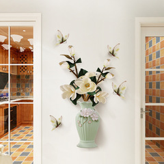 SK6133 立體仿真小花瓶玄關桌臥室床頭櫃家居裝飾衣櫃櫥櫃牆貼紙