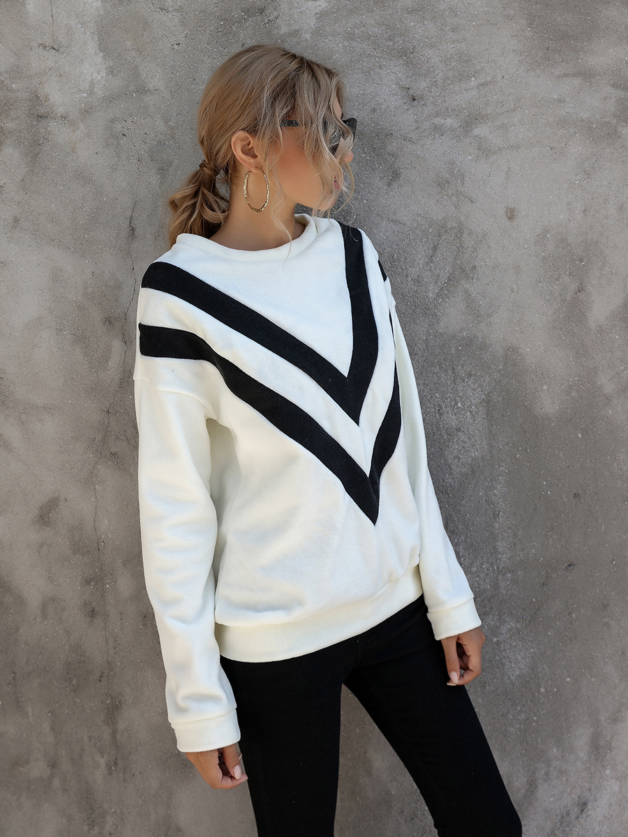 Hot Sale Autumn and Winter Striped Loose Long Sleeve Turtleneck NSAL1950