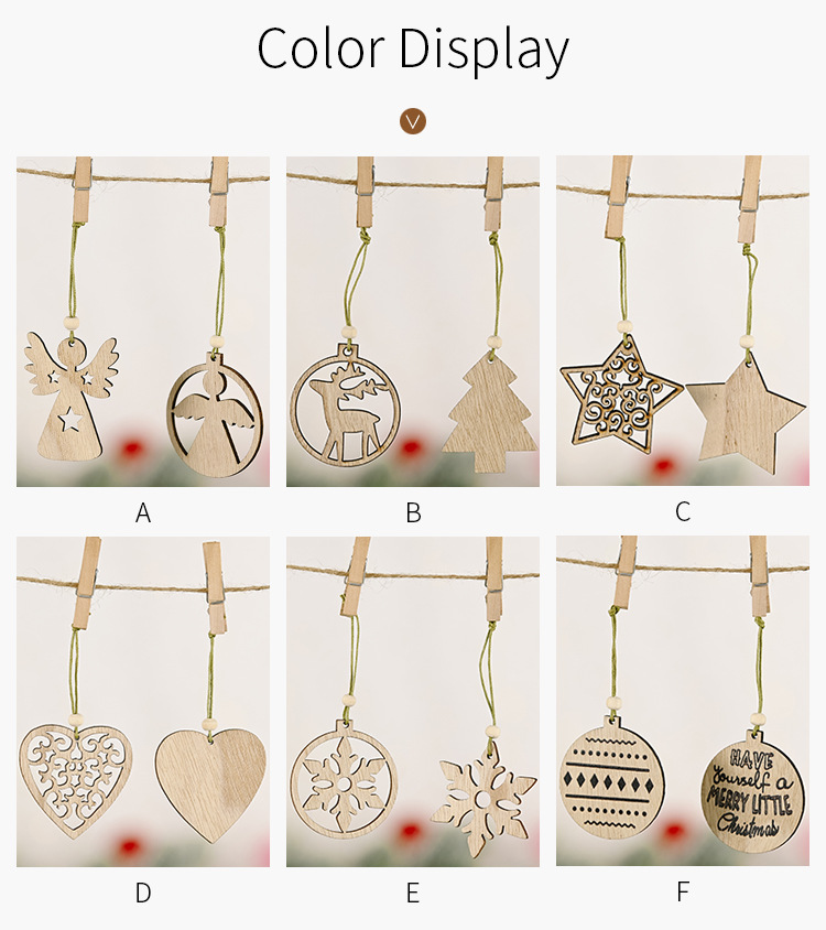 Creative New Hollow Wooden Pendant display picture 11