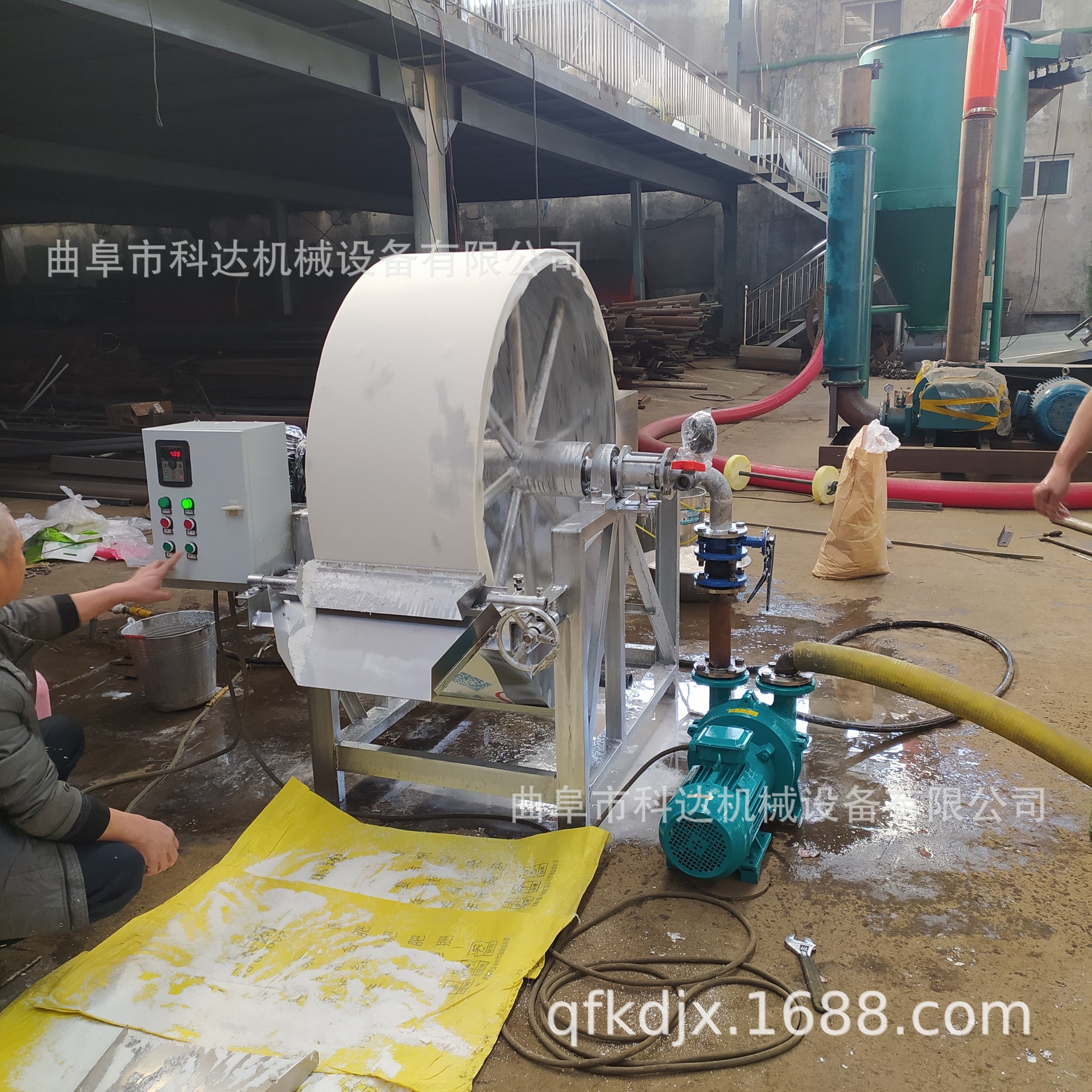 陶土浆脱水机视频XWZF变性淀粉滤布吸附式淀粉甩干机