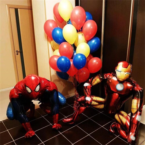 Cartoon 3D three-dimensional combination Spider-Man Batman aluminum film balloon children's toys birthday party balloon wholesale