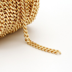 Factory direct sale 14K color-safe gold pure copper 7MM thick chain handmade DIY chain bag strap jewelry accessories