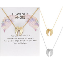 亚马逊Wish跨境专供天使之翼项链天使的翅膀卡片项链ins义乌饰品