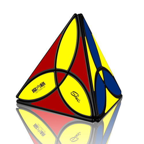 Qiyi Rubik's Cube Clover Rubik's Cube Special-shaped Petal Pyramid Second Order Four-sided Fun Educational Children's Toy