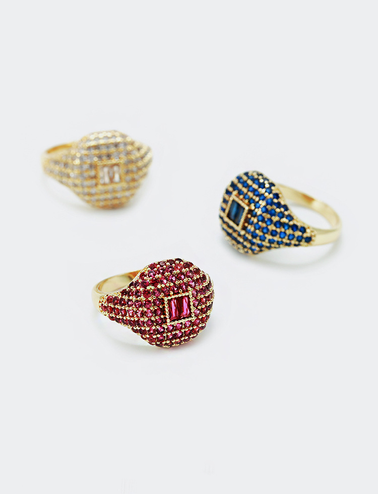 Fashion Geometric Gold-plated Diamond Ring display picture 7