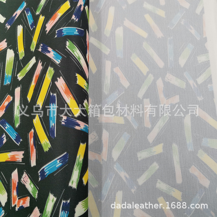 600DPU digital printing, eco-friendly PU Oxford fabric, digital printing, sample and design provided, bulk goods available detail image 3