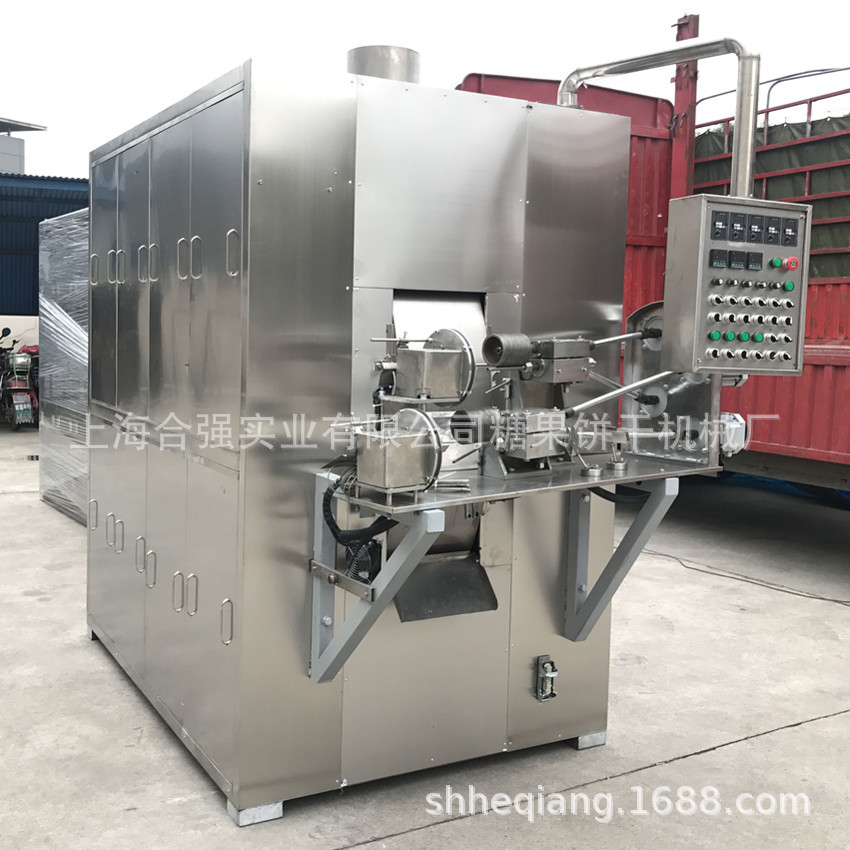 上海合强食品蛋卷机械 双色灌心蛋卷机 结心巧克力蛋卷生产线