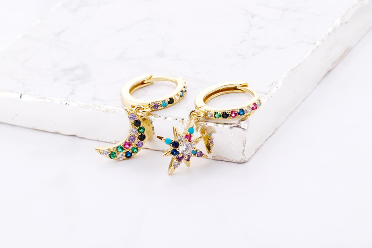 10g Weight Zircon Inlay Material Earrings Classification Housewarming, Anniversary, Business, Wedding, Travel, Birthday, Festival Occasion Copper Material Geometric Pattern Women'S Gender Plating Design Fashion Style Copper Plating Geometric Zircon 10