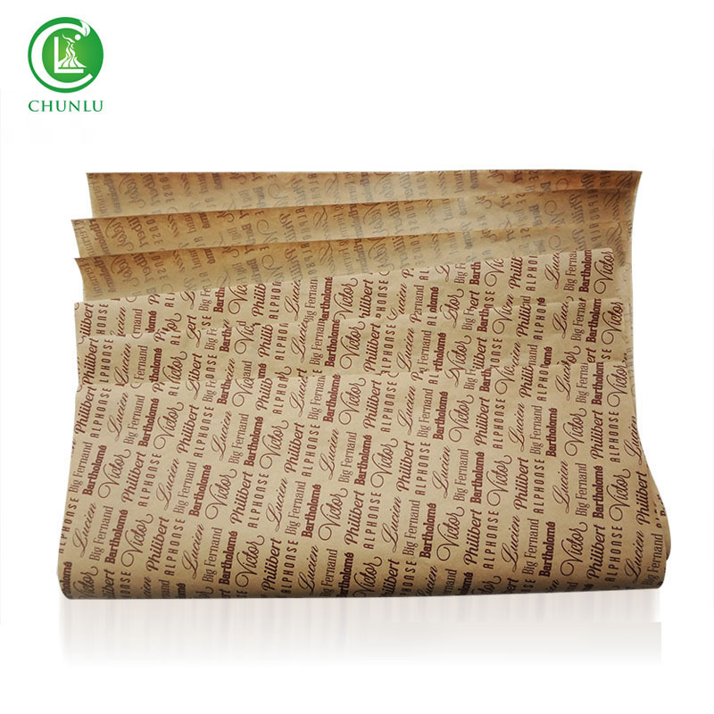 现货加厚大号淋膜防油食品包装纸汉堡包炸鸡西饼烘焙包装纸托盘纸