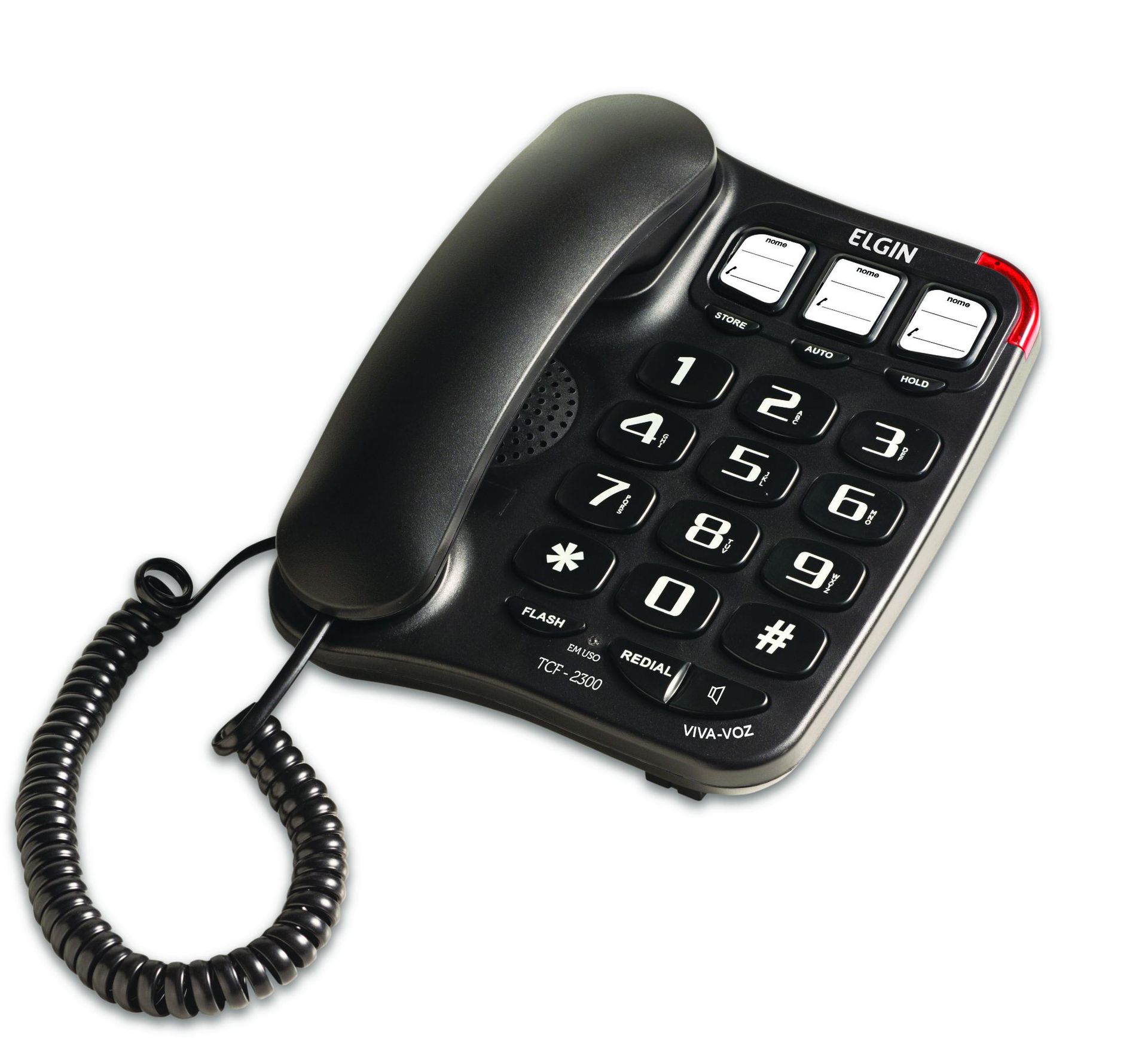 Letra grande TCF-2300 Teléfono de llave grande para ancianos teléfono fijo de oficina en casa de gran volumen sin batería