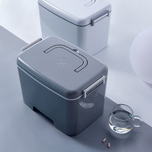 Manufacturer wholesale double-layer storage medicine box large household plastic emergency medicine box portable medicine storage box