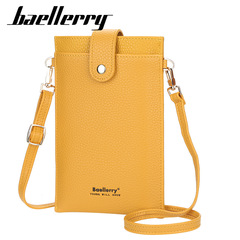 Baellerry women's long wallet with multiple card slots, vertical zipper phone bag, Korean-style ultra-thin single-shoulder crossbody bag