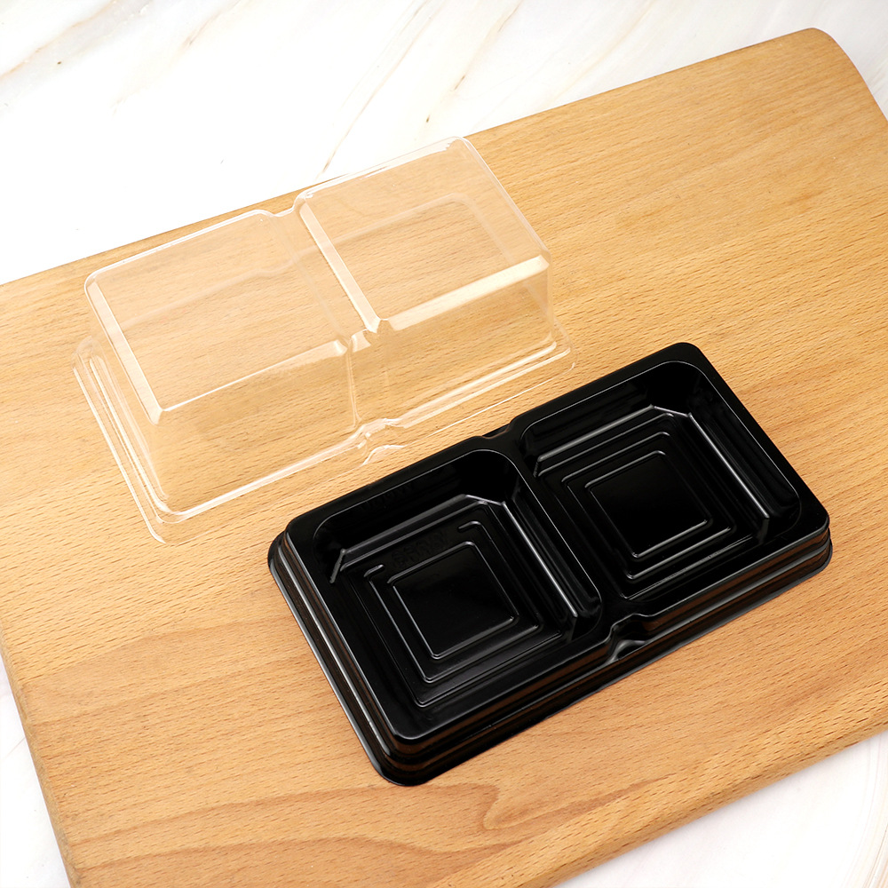 Caja de embalaje de huevo crujiente dos gránulos de nieve niang puff de carne de pino de mariscos de batata caja de plástico para embalaje de pastel y postre image 3