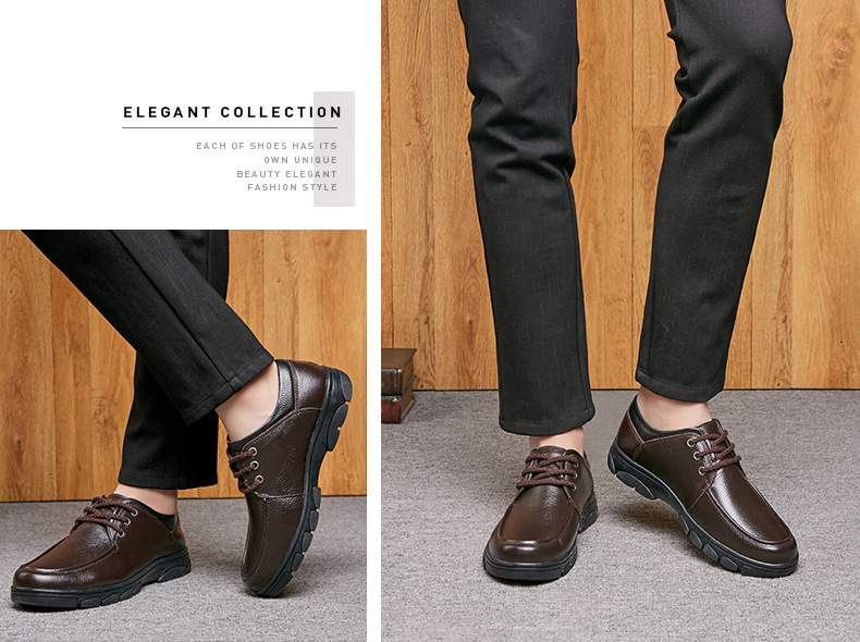 Herrenschuhe, lässiges Obermaterial aus Leder, weiche Sohle, mittelgroß, Dad-Sneaker_voghion.com