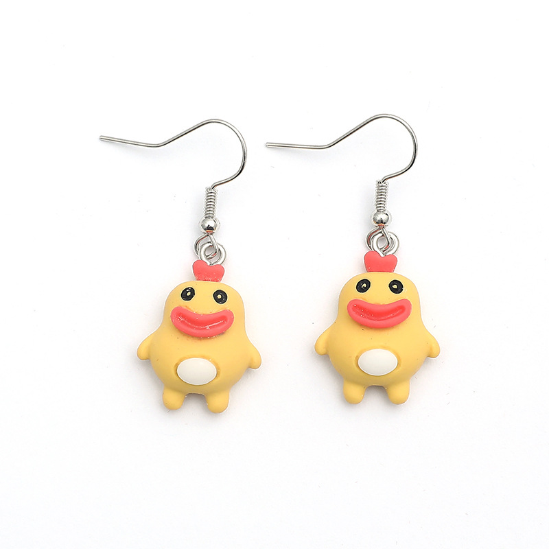 Cute Cartoon  Korea Fashion New Trend Little Yellow Duck Earrings display picture 4