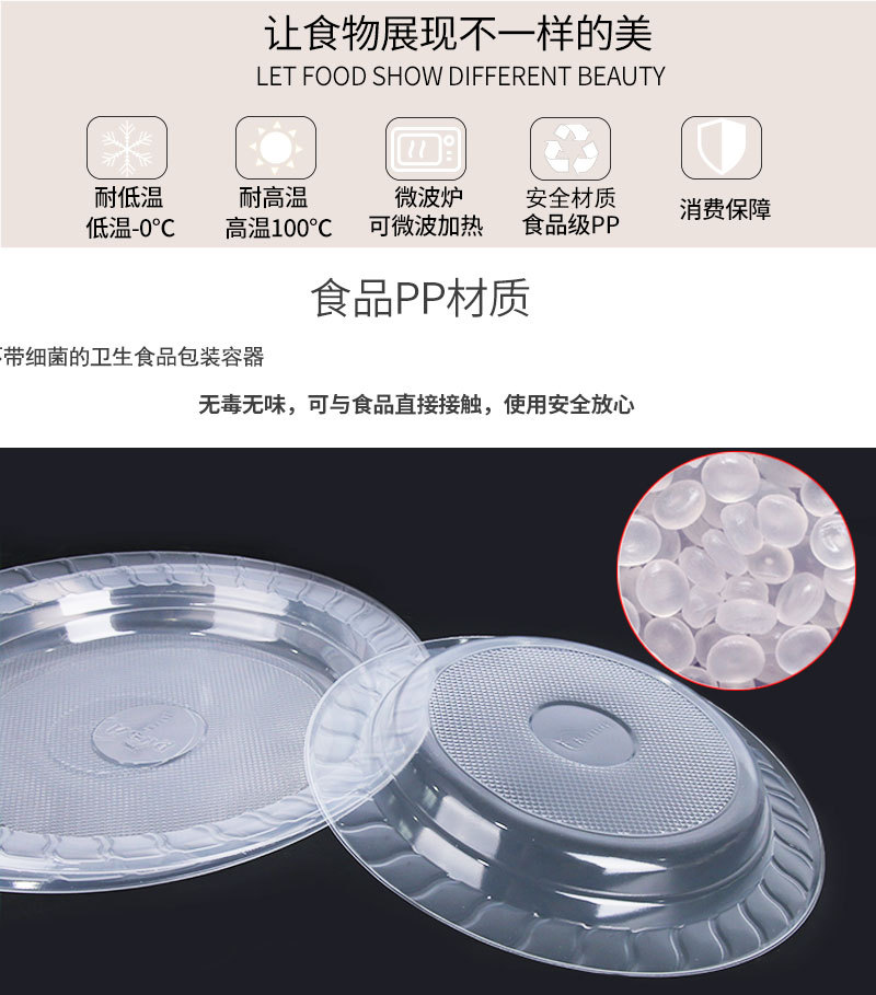 一次性盘子碟子透明加厚菜碟水果盘装菜圆形椭圆PP塑料胶碟10只装-阿里巴巴