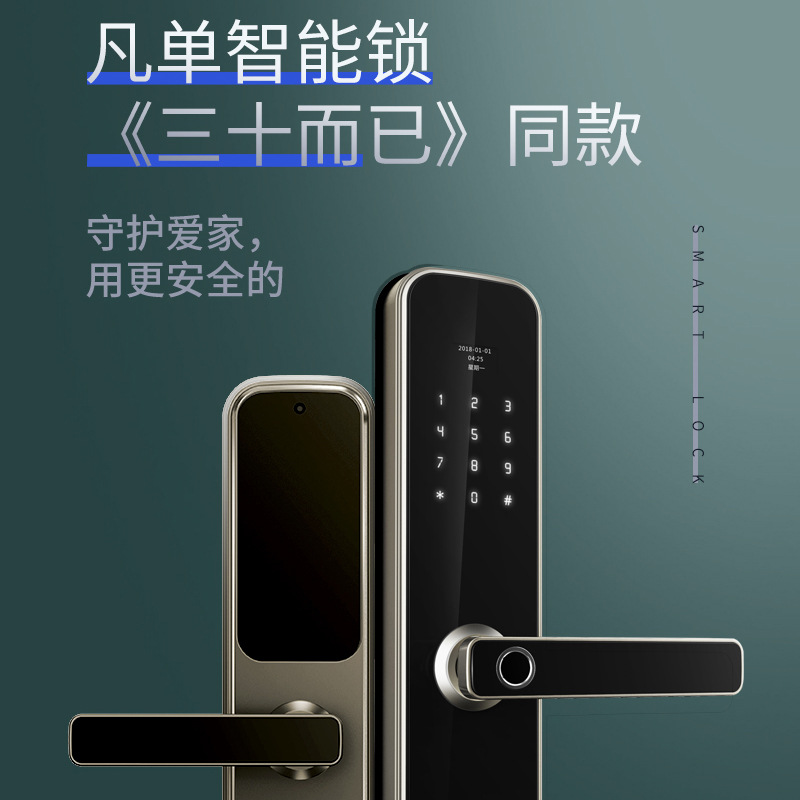 远程可视猫眼智能锁联网WiFi锁防盗门指纹密码锁手机抓拍智能锁|ms